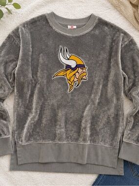 Minnesota Vikings Gray Plush Fleece Sweatshirt Youth Size 3/5 NFL Teens Apparel
